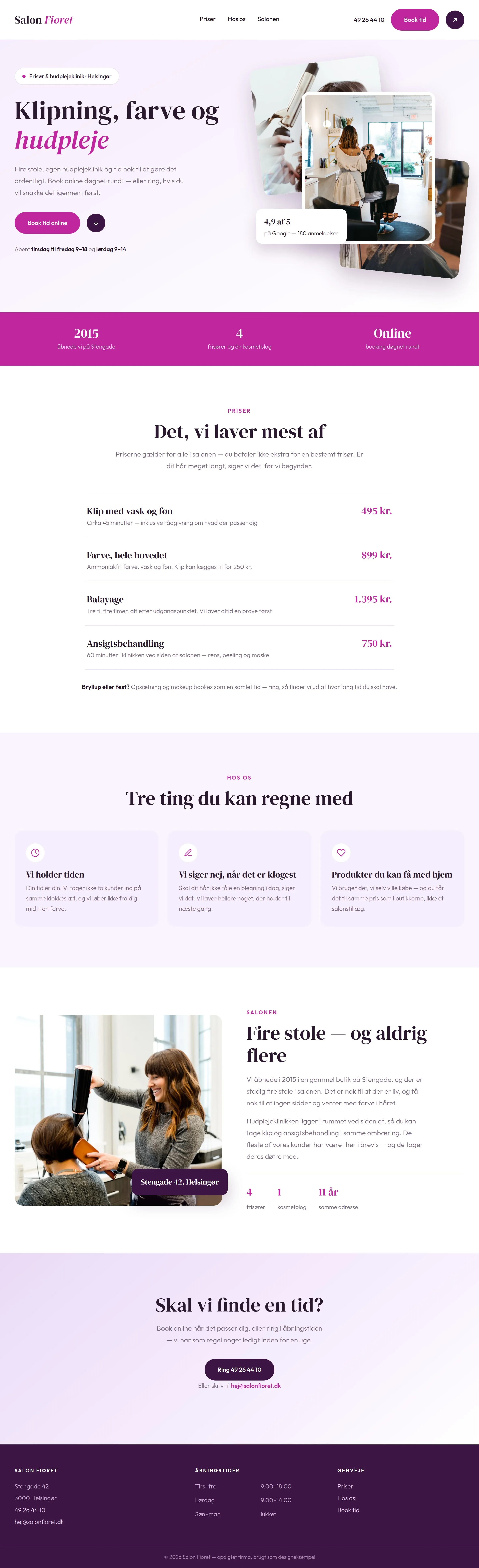 Hele forsiden vist på en iPad
