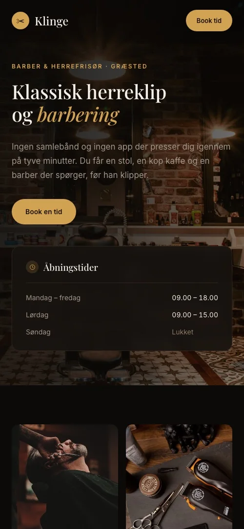 Den samme side på en telefon