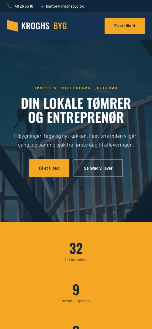 Den samme side på en telefon