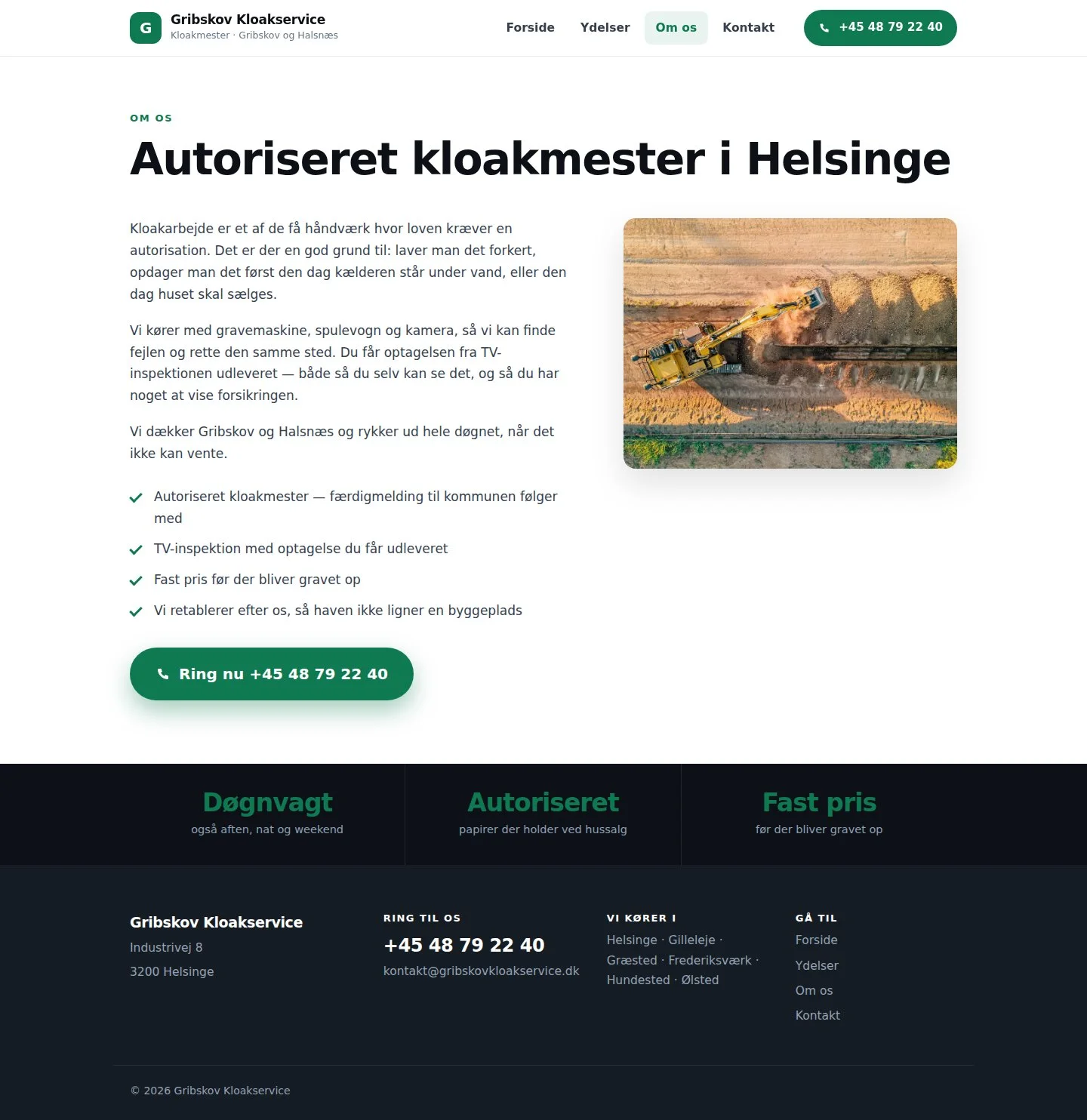 Hele om os-siden fra top til bund